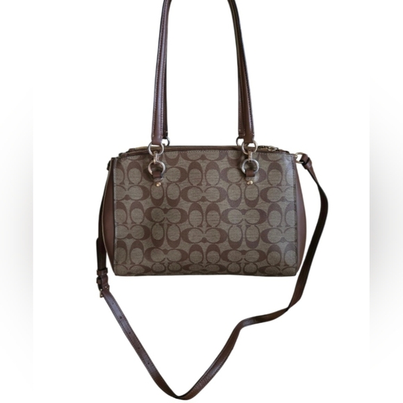 Coach Etta Carry All Tan Signature Shoulder Bag - Picture 4 of 16